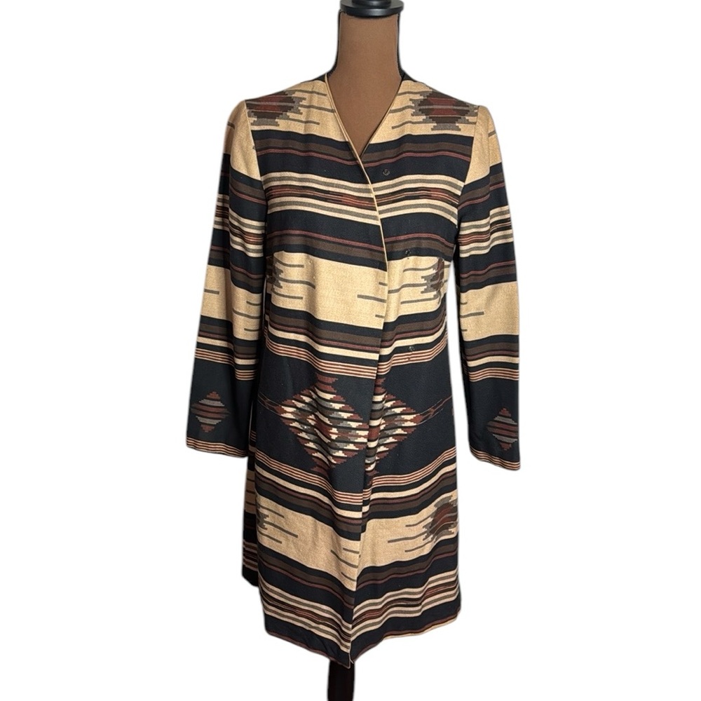 Vintage Double-sided double breasted caftan Aztec print size XS